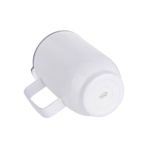 500 ml Cestovní, kovový hrnek na kávu pro sublimaci - bílý