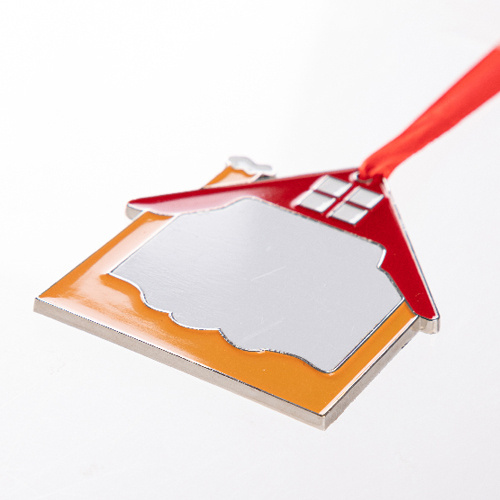 Kovová visačka na vánoční stromek pro sublimaci - žlutý domeček