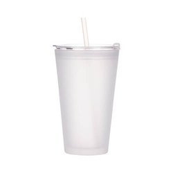 450ml matná sklenice s víčkem a brčkem pro sublimaci