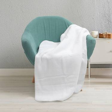 Minky deka s hvězdami pro sublimaci - bílá