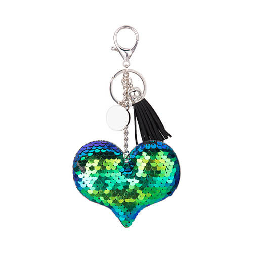 Přívěsek na klíče pro sublimaci - zelené srdce