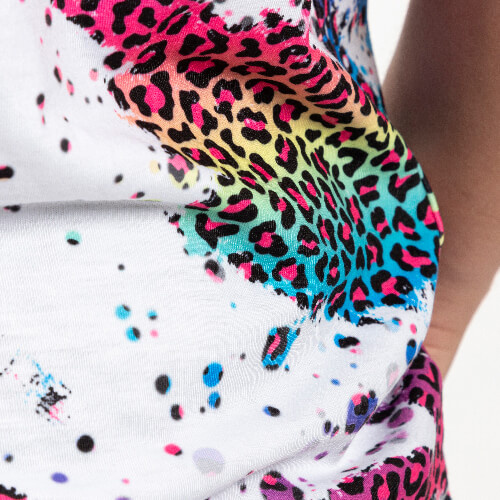 Tričko Cotton-Like Bělený Leopard Wild Purple pro sublimaci