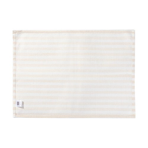 Lněná podložka na stůl 50 x 35,5 cm krémová se žlutými pruhy pro sublimaci