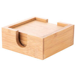 Sada 4 bambusových podtácků pod hrnky pro sublimaci - čtvercový tvar