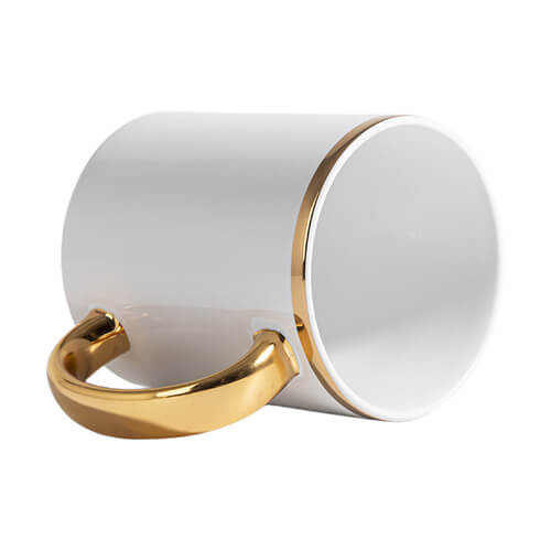 Hrnek 330 ml se zlatým pruhem a ouškem pro sublimaci