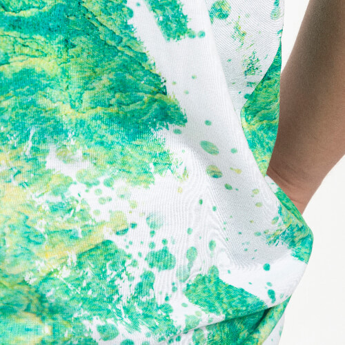 Tričko Cotton-Like Bělený Leopard Summer Green pro sublimaci