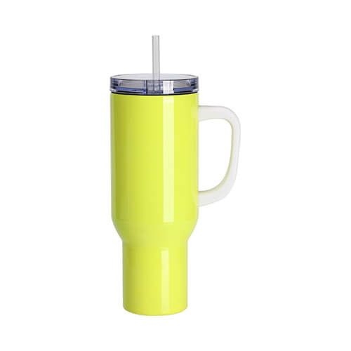 Nerezový cestovní hrnek 1200 ml - neonově žlutý (pro sublimaci)