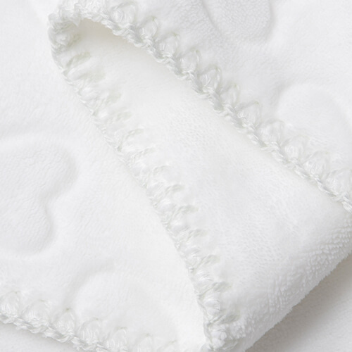 Minky deka se srdíčky pro sublimaci - bílá