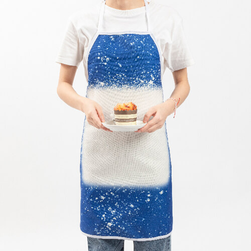 Lněná zástěra Bělená hvězdná modř pro sublimaci