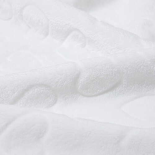 Minky deka se srdíčky pro sublimaci - bílá