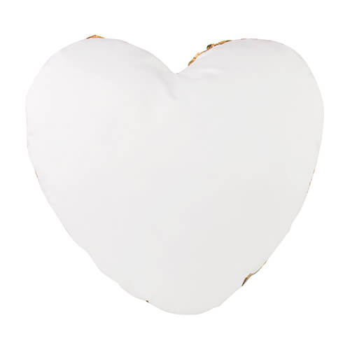 Povlak na polštář ve tvaru srdce 39 x 44 cm s dvoubarevnými flitry pro sublimaci - zlatý