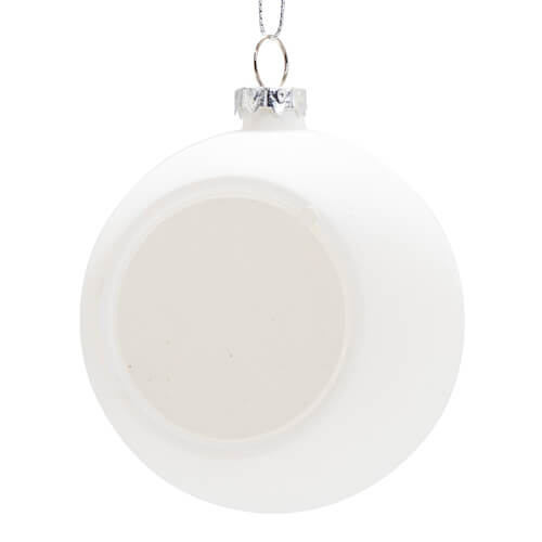 Baňka na vánoční stromeček Ø 7,8 cm pro sublimaci – bílá, matná