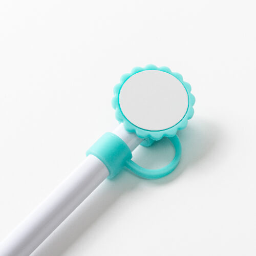 Silikonové uzávěr na brčko Ø 1 cm pro sublimaci - zelený květ