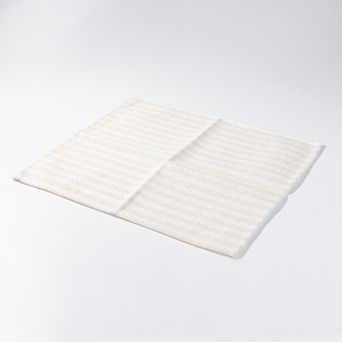 Lněná podložka na stůl 45 x 40 cm krémová se žlutými pruhy pro sublimaci