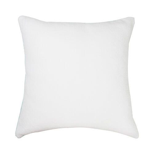 Plyšový povlak na polštář 40 x 40 cm pro sublimaci - bílý a zelený