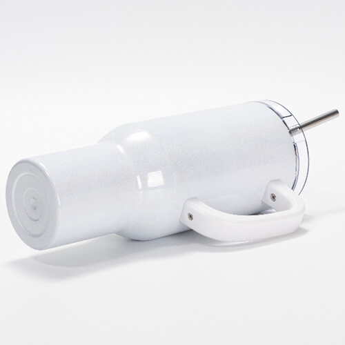 Nerezový hrnek 1200 ml s víčkem a brčkem - duhový bílý (pro sublimaci)