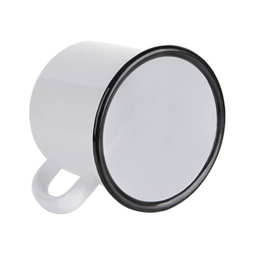 Kovový smaltovaný hrnek 500 ml s černým okrajem pro sublimaci