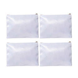 Sada 4 bílých třpytivých kosmetických sáčků pro sublimaci