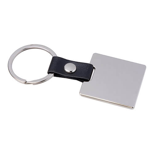 Kovová klíčenka pro sublimaci - čtverec na černém pásku