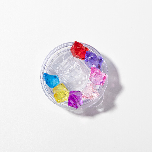 600 ml hrnek s brčkem pro sublimaci - stříbrný, víčko s umělým barevným ledem