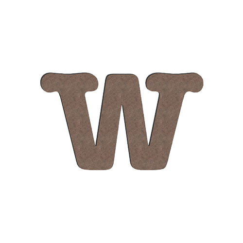Dekorativní písmeno z MDF pro sublimaci 10 cm W
