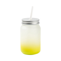 Mason Jar 450ml matný hrnek bez ucha pro sublimaci - limetkově zelený gradient