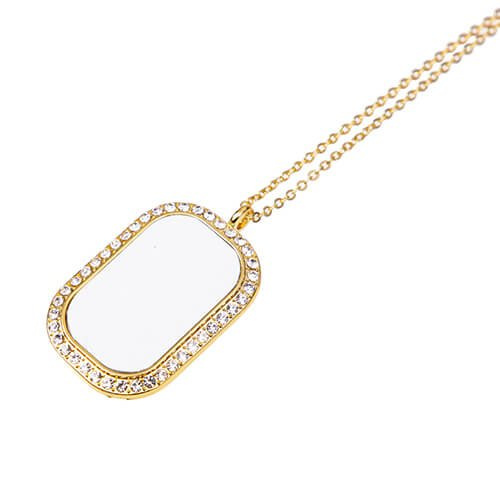 Diamantový náhrdelník pro sublimaci - obdélníkový - zlatý