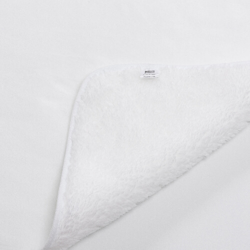 Deka z mikrovlákna a arktického rouna s kapucí 150 x 130 cm pro sublimaci - bílá
