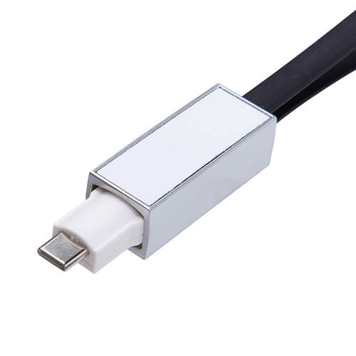 Přívěsek na klíče - datový kabel USB C pro sublimaci - černý
