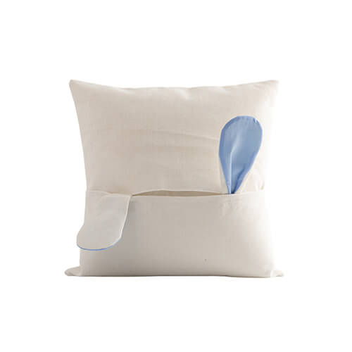 Lněný povlak na polštář 40 x 40 cm pro sublimaci - modré uši