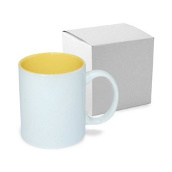 Hrnek 330 ml se žlutým vnitřkem + krabička (sublimace termotransfer)