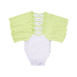 Dětské body s dlouhým rukávem pro sublimaci - zelené rukávy