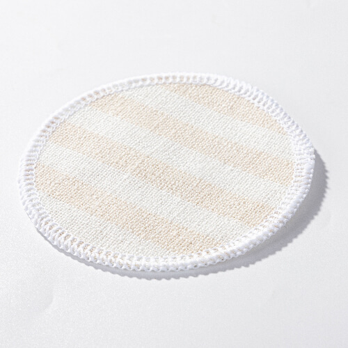 Lněná podložka pod hrnek Ø 10 cm krémová se žlutými pruhy pro sublimaci