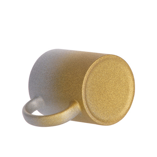 Sada 6 keramických 330 ml hrnků s třpytkami pro potisk - stříbro-zlato