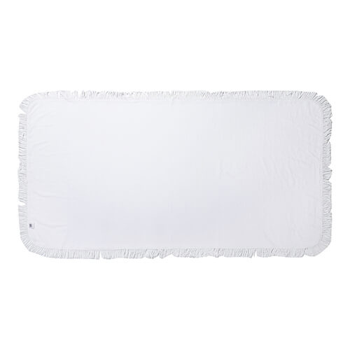 Ručník z mikrovlákna 152 x 76 cm se střapcem pro sublimaci - bílý