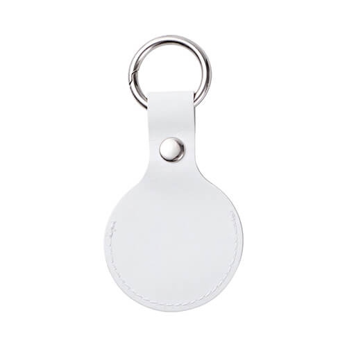 Kožený přívěsek na klíče / pouzdro AirTag pro sublimaci - bílé