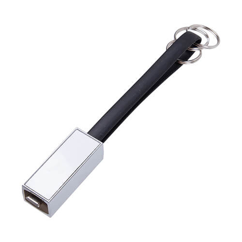 Přívěsek na klíče - datový kabel USB C pro sublimaci - černý