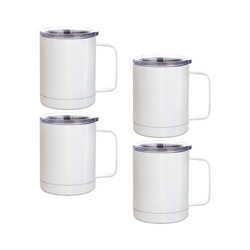 Sada 4 hrnků na kávu 300 ml k potisku - duhová bílá