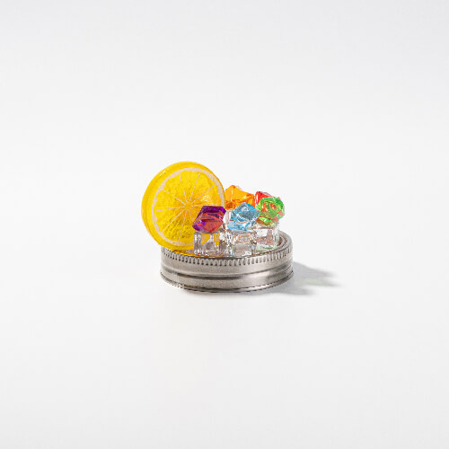 Hrnek Mason Jar 500 ml s brčkem pro sublimaci - bílý, umělý led a citron