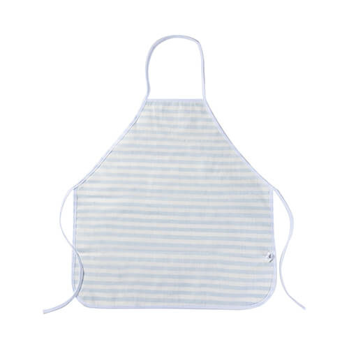 Lněná kuchyňská zástěra pro sublimaci - krémová s modrými pruhy