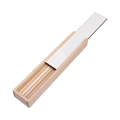 Dřevěná krabička s 8 pastelkami pro sublimaci