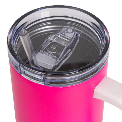 Nerezový cestovní hrnek 1200 ml - neonově matná růžová (pro sublimaci)