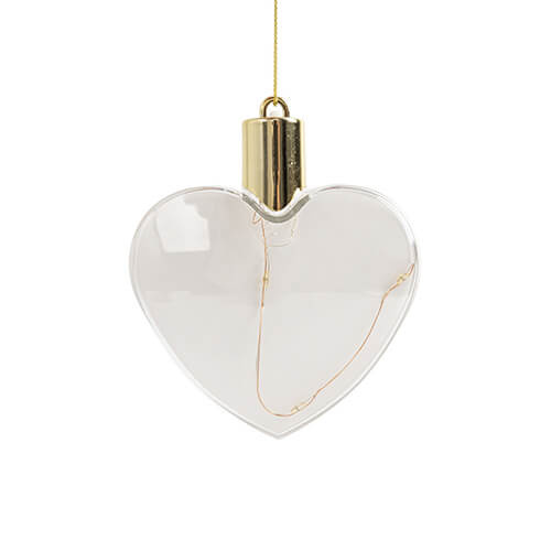 Plastová cetka s barevným světlem - srdce pro sublimaci