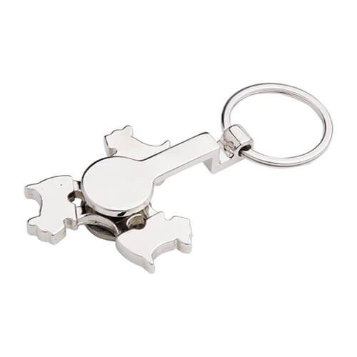 Kovová klíčenka - spinner pro sublimaci - Pes - oranžová