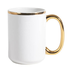 Hrnek 450 ml se zlatým pruhem a očkem pro sublimaci