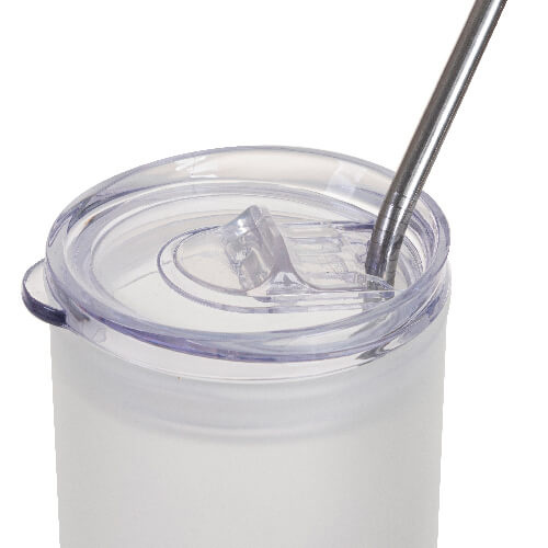 750 ml matný hrnek s plastovým víčkem a brčkem pro sublimaci - červený gradient