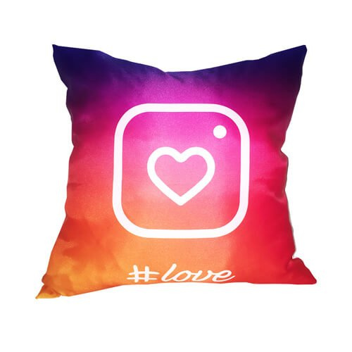 Saténový povlak na polštář 38 x 38 cm pro sublimaci - Instagram