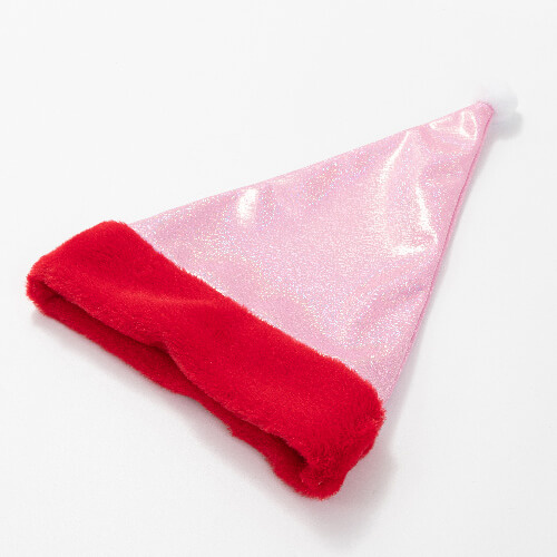 Čepice z brokátu svatého Patrika. Santa Claus pro sublimaci - růžový