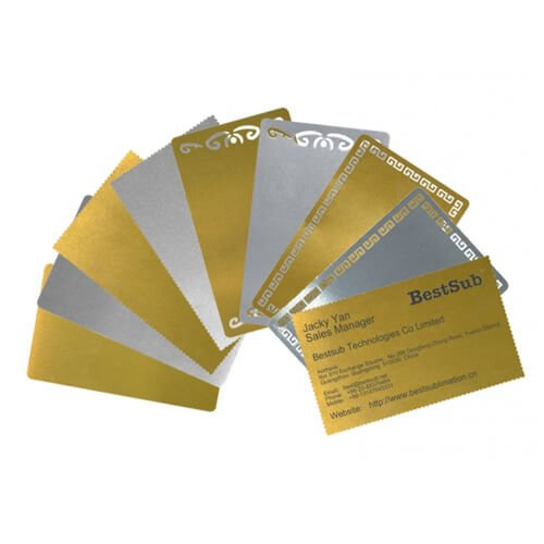 Kovové vizitky balení 10 ks sublimační termotransferové