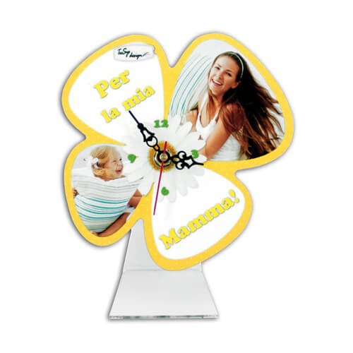 Stojanové hodiny z MDF - Květina - Sublimační termotransfer